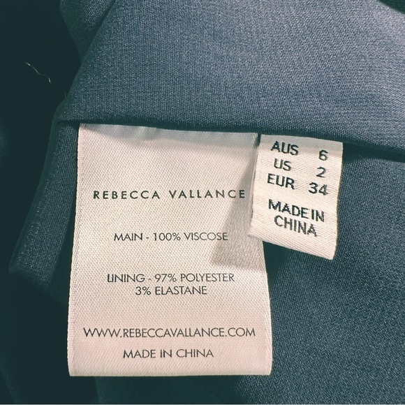 Rebecca Vallance Navy Blue ‘Flores’ Ruffled Printed Crepe Wrap Mini Dress Size 2 - Picture 5 of 15